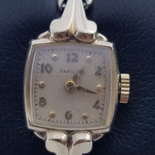 Hamilton Vintage 10GF Gold Tone plus stainless steel Lady's Quartz Watch image number 1