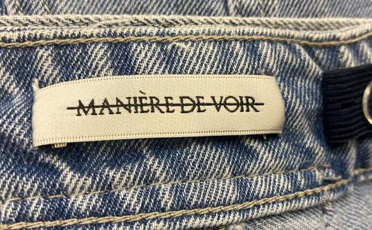 NWT Manière De Voir Womens Blue Cotton Denim Strap Straight Jeans Size 4 image number 5