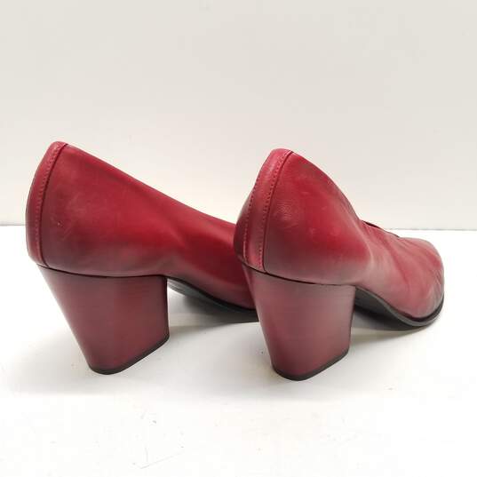 Halmanera Olivia Leather Heel Pumps Red 7.5 image number 4