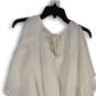 NWT Womens White Kimono Sleeve Ruched Tie Waist Short Blouson Dress Size XL image number 4