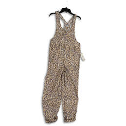 NWT Womens Brown Cheetah Print Sleeveless One-Piece Overall Size Small