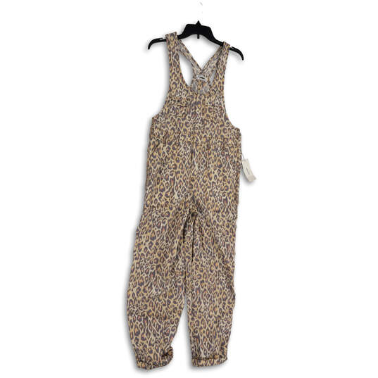 NWT Womens Brown Cheetah Print Sleeveless One-Piece Overall Size Small image number 1