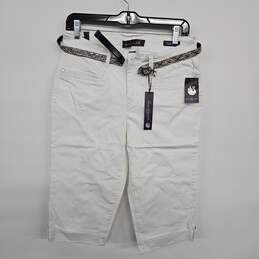 White Cropped Capri's With Belt
