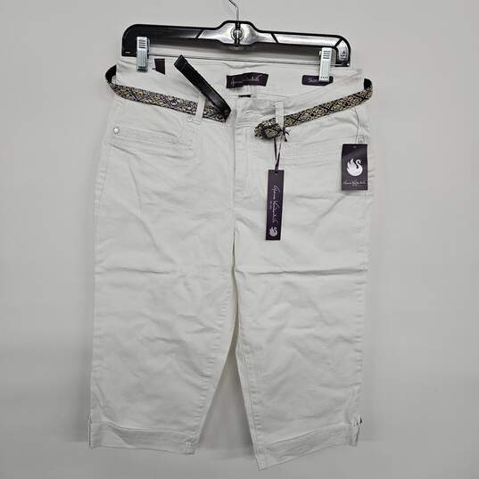 White Cropped Capri's With Belt image number 1