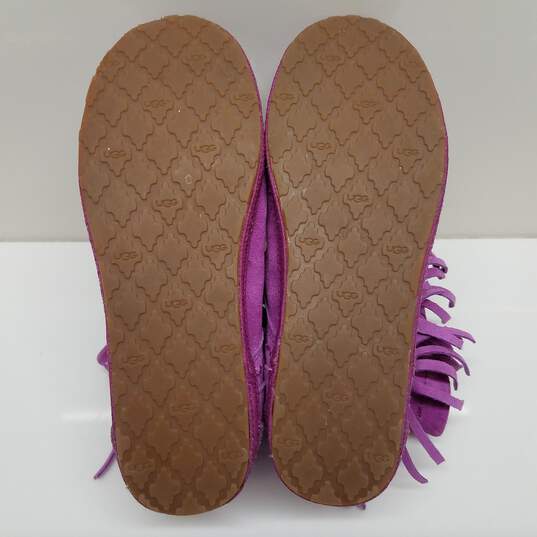 Ugg unlined purple fringe moccasins booties women's size 4 image number 3