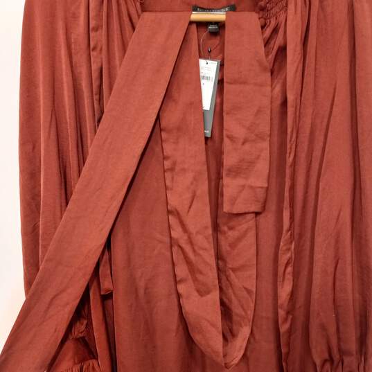 BANANA REPUBLIC MAROON LONG SLEEVE FLOWY DRESS SIZE SMALL PETITE NWT image number 4
