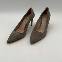 Womens Gray Suede Pointed Toe Slip-On High Stiletto Pump Heels Size EU 39.5 alternative image