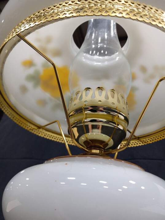 Vtg. Hurricane Milk Glass Table Lamp image number 4