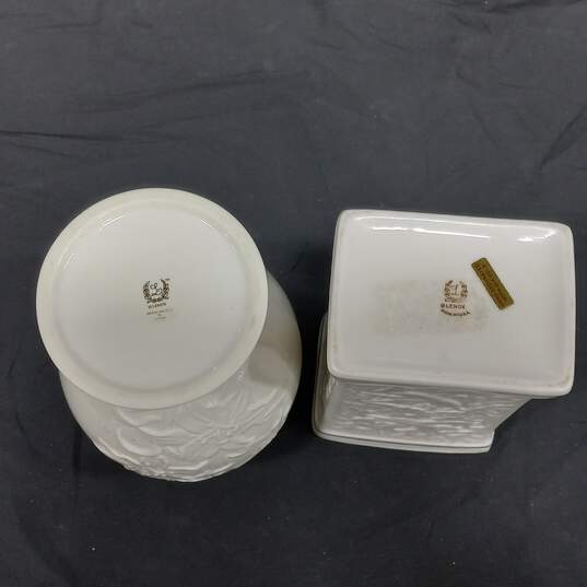 2PC Lenox Gold Accents Ceramic Vase Bundle image number 3