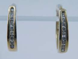 10K Yellow Gold 0.22 CTTW Diamond Hoop Earrings 2.4g