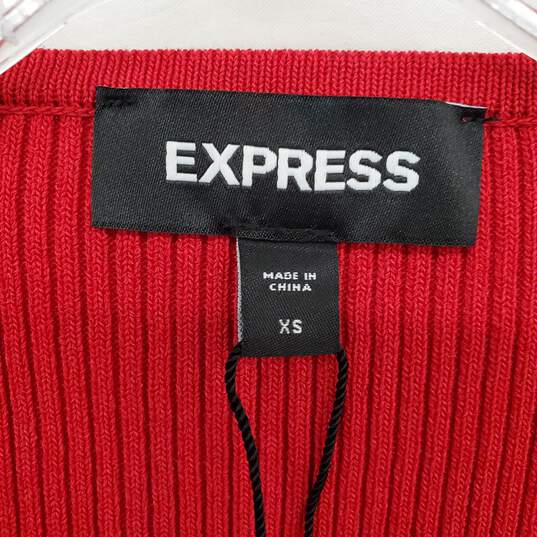 Express Red Peplum Knit Top WM Size XS NWT image number 3