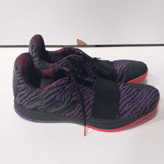 Adidas Harden Vol. 3 Purple/Red/Black/Gray Shoes Men's Size 20 image number 1