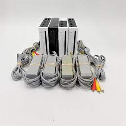 4 Nintendo Wii Consoles w/ Power + AV Cables