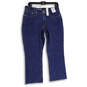 NWT Women Blue Denim Medium Wash Cropped Bootcut Leg Jeans Size 30P image number 1