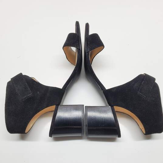 Nine West Women's Suede  Black Garden Bay Block Heel Sandals Sz 8.5M image number 2
