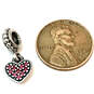 Designer Pandora S925 ALE Sterling Silver Red CZ Heart Shape Dangle Charm image number 4