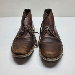 Clarks Mens Brown Leather Lace Up Desert Chukka Boots Size 10.5 alternative image