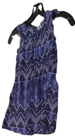 Girls Blue Sleeveless Round Neck Pullover A Line Dress Size 4