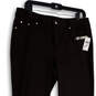 NWT Womens Brown Flat Front Studded Pockets Straight Leg Ankle Pants Sz 10 image number 3