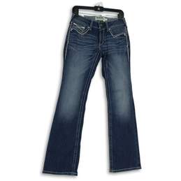 NWT Womens Blue Denim Medium Wash Mid Rise Bootcut Leg Jeans Size 27R