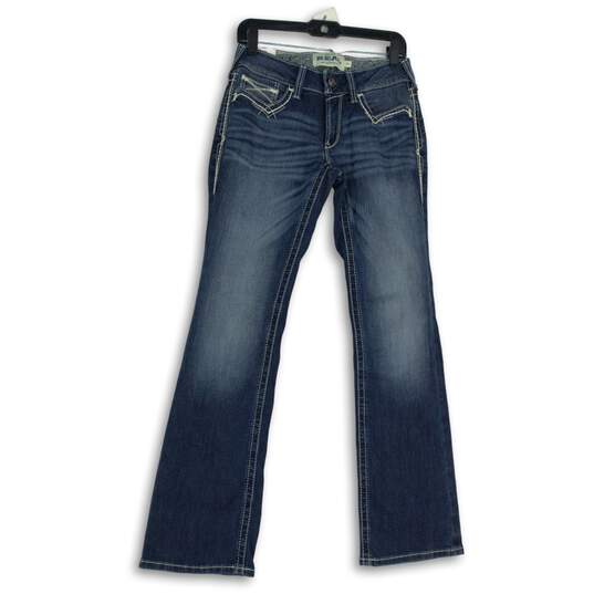 NWT Womens Blue Denim Medium Wash Mid Rise Bootcut Leg Jeans Size 27R image number 1