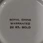 Set of 7 Vintage Royal China Bowl & Saucers with 22 Kt. Gold image number 6