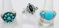 Sterling Silver Turquoise CZ Onyx Rings 9.6g image number 1