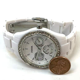 Designer Fossil ES-1967 Rhinestone Chronograph Dial Analog Wristwatch