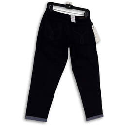 NWT Womens Blue Denim Dark Wash Pockets Cuffed Skinny Jeans Size 28/6 alternative image