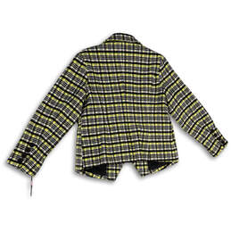NWT Womens Multicolor Plaid Long Sleeve Double Breasted Blazer Size LP alternative image