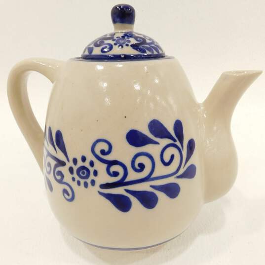 Vintage Glazed Ceramic Teapot image number 1