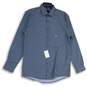 NWT J. Ferrar Mens Blue Geometric Spread Collar Long Sleeve Button-Up Shirt Sz M image number 1