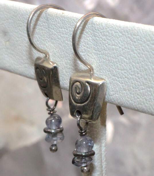 Artisan FF Signed Sterling Silver Earrings image number 3