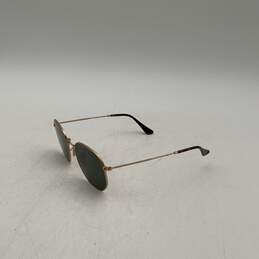 Ray Ban Mens Gold Thin Frames UV Protection Round Sunglasses w/ Case alternative image