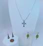 Sterling Silver Celtic Cross Knot Connemara Marble Peridot Jewelry 18.0g image number 10