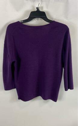Lusso Womens Purple Cashmere V-Neck Long Sleeve Pullover Sweater Size Large alternative image