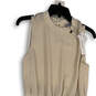 NWT Womens White Round Neck Sleeveless Pullover Fit & Flare Dress Size M image number 3