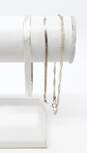 925 & 925 Vermeil Herringbone Twisted & Figaro Chain Bracelets 18.6g image number 4