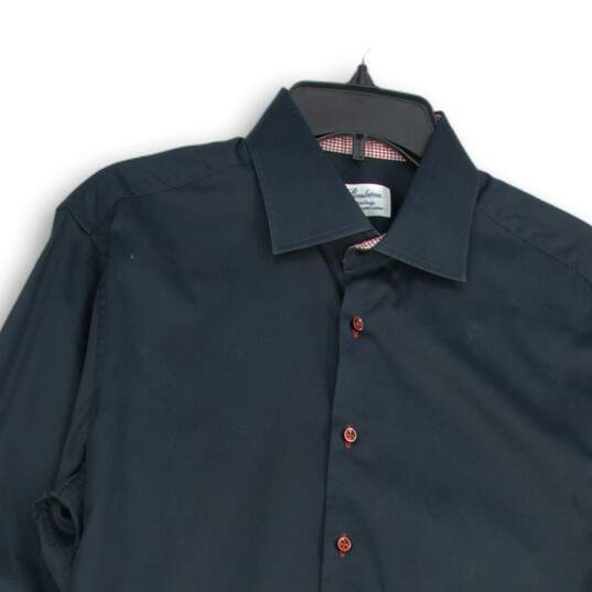Stenstroms Mens Black Spread Collar Long Sleeve Dress Shirt Size 16 1/2 image number 3
