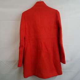 Ann Taylor double breasted wool blend coat bright orange S alternative image