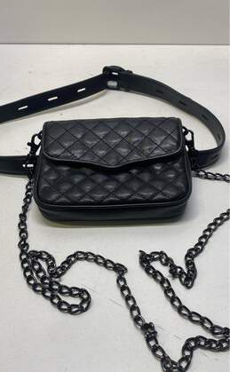 Rebecca Minkoff Black Leather Quilted Crossbody Belt Bag