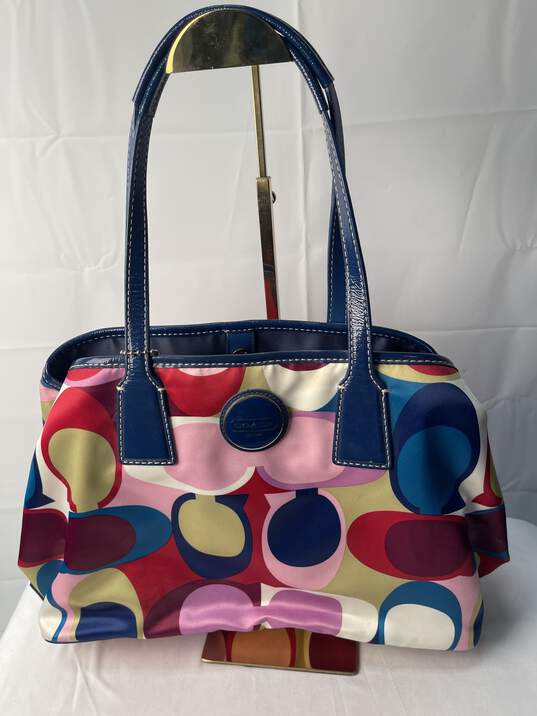 Certified Authentic  Coach Multicolor Tote Handbag image number 4
