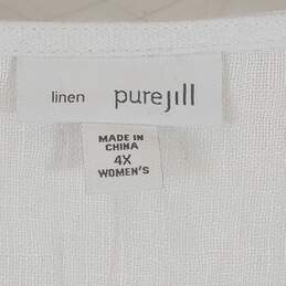 J Jill Women White Linen Cardigan Sz 4X Nwt alternative image