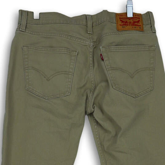 Mens Tan 511 Medium Wash Denim Pockets Slim Fit Skinny Leg Jeans Size 32X32 image number 4