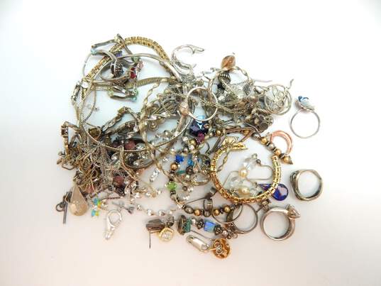 925 Silver SCRAP Jewelry & Stones Lot 152.9g image number 5