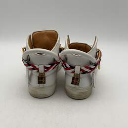 Buscemi Mens White Leather Round Toe Lace-Up Weave Belt Mid Top Sneaker Shoes 43 alternative image