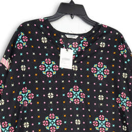 NWT Womens Multicolor Floral Split Neck Long Sleeve Tunic Top Size Large alternative image