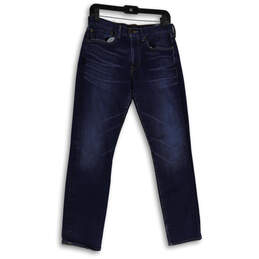 Womens Blue Denim Medium Wash 5-Pocket Design Straight Leg Jeans Sz W29 L30