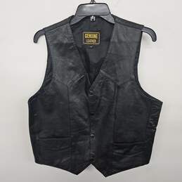 Genuine Leather Black Vest