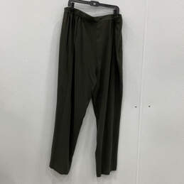 NWT Womens Green Flat Front Straight Leg Pull-On Ankle Pants Size 2X alternative image